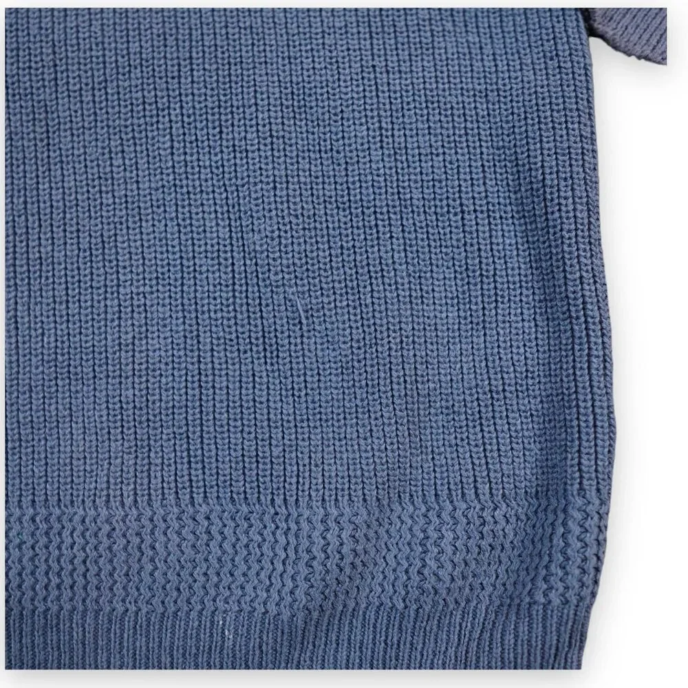 Eastern Mountain Sports Men Sweater Large Blue Henley Collar Pullover Worn Color